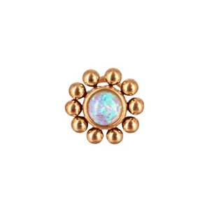 LABRET FLOR BLANCA - ACERO 316L