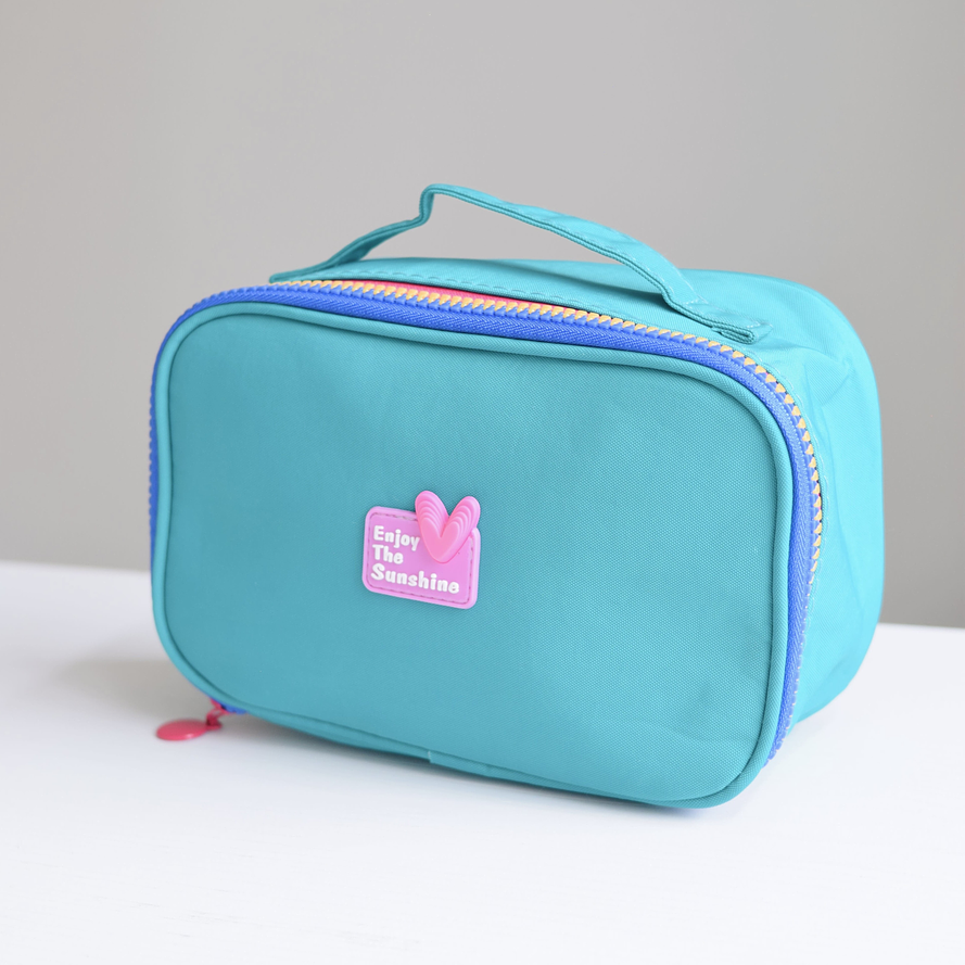 COSMETIQUERA CUADRADA TURQUESA 