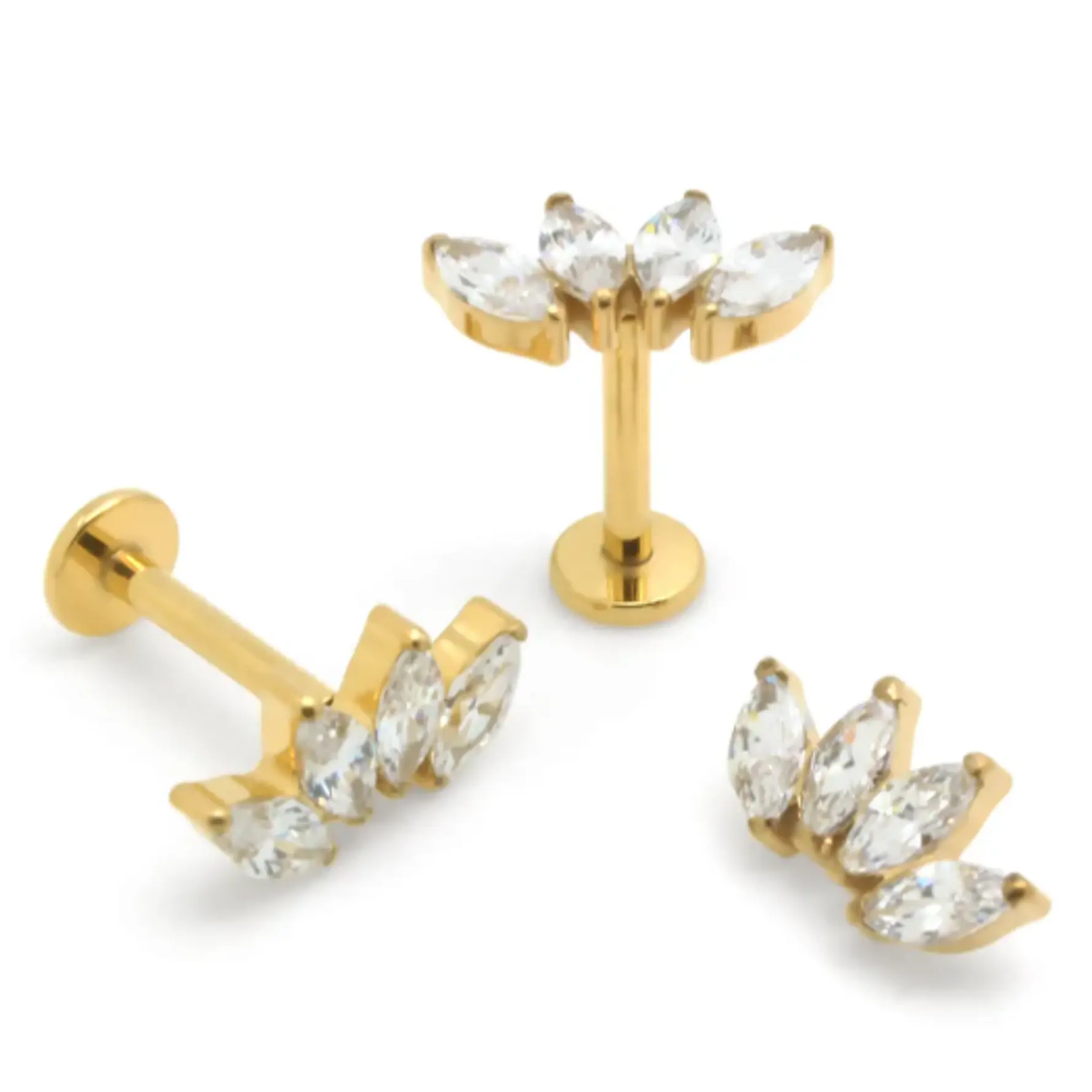 LABRET CIRCONES - ACERO 316L 