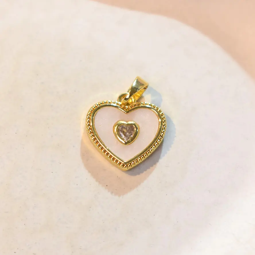 DIJE CORAZON BLANCO CON CIRCON