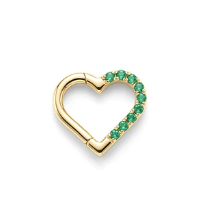 ARGOLLA CORAZON CON CIRCONES VERDES