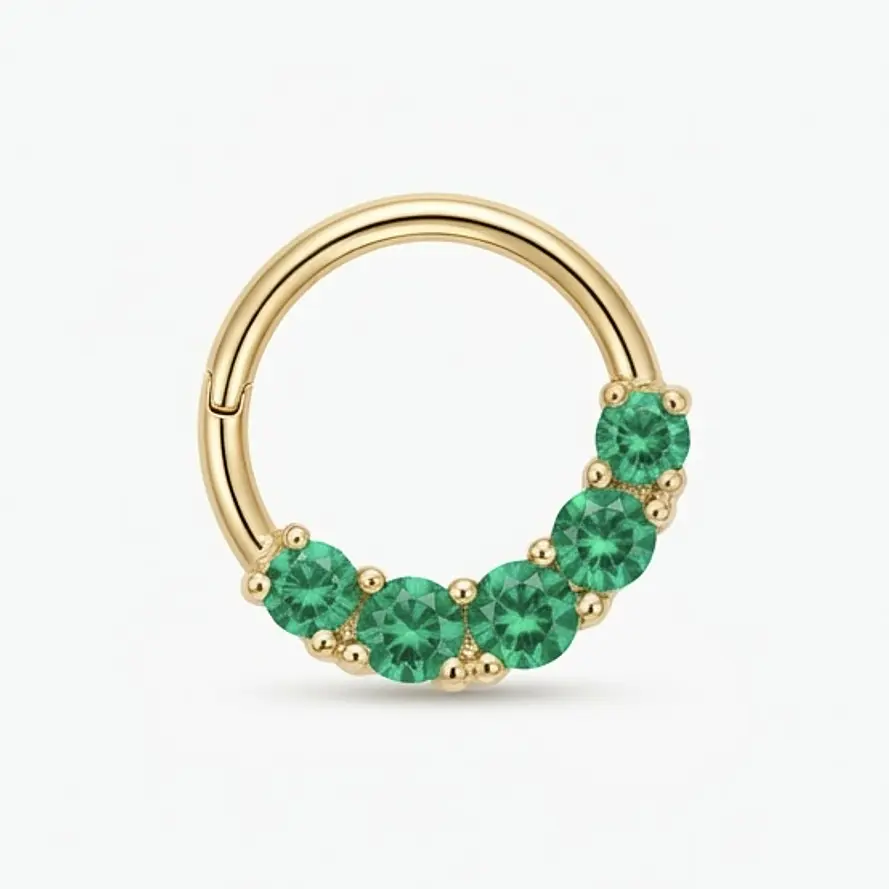 ARGOLLA CIRCONES VERDE-ACERO 316L