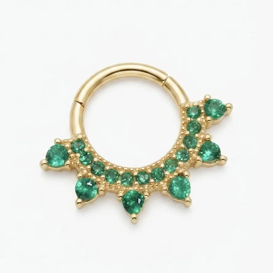 ARGOLLA CIRCONES VERDE-ACERO 316L