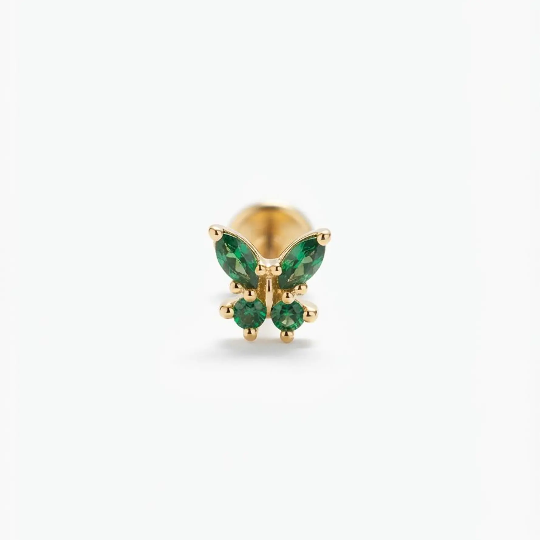 LABRET MARIPOSA CIRCONES VERDES