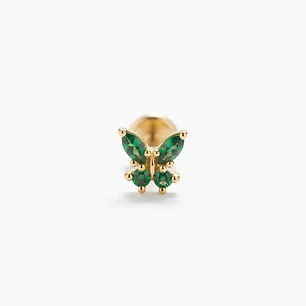 LABRET MARIPOSA CIRCONES VERDES