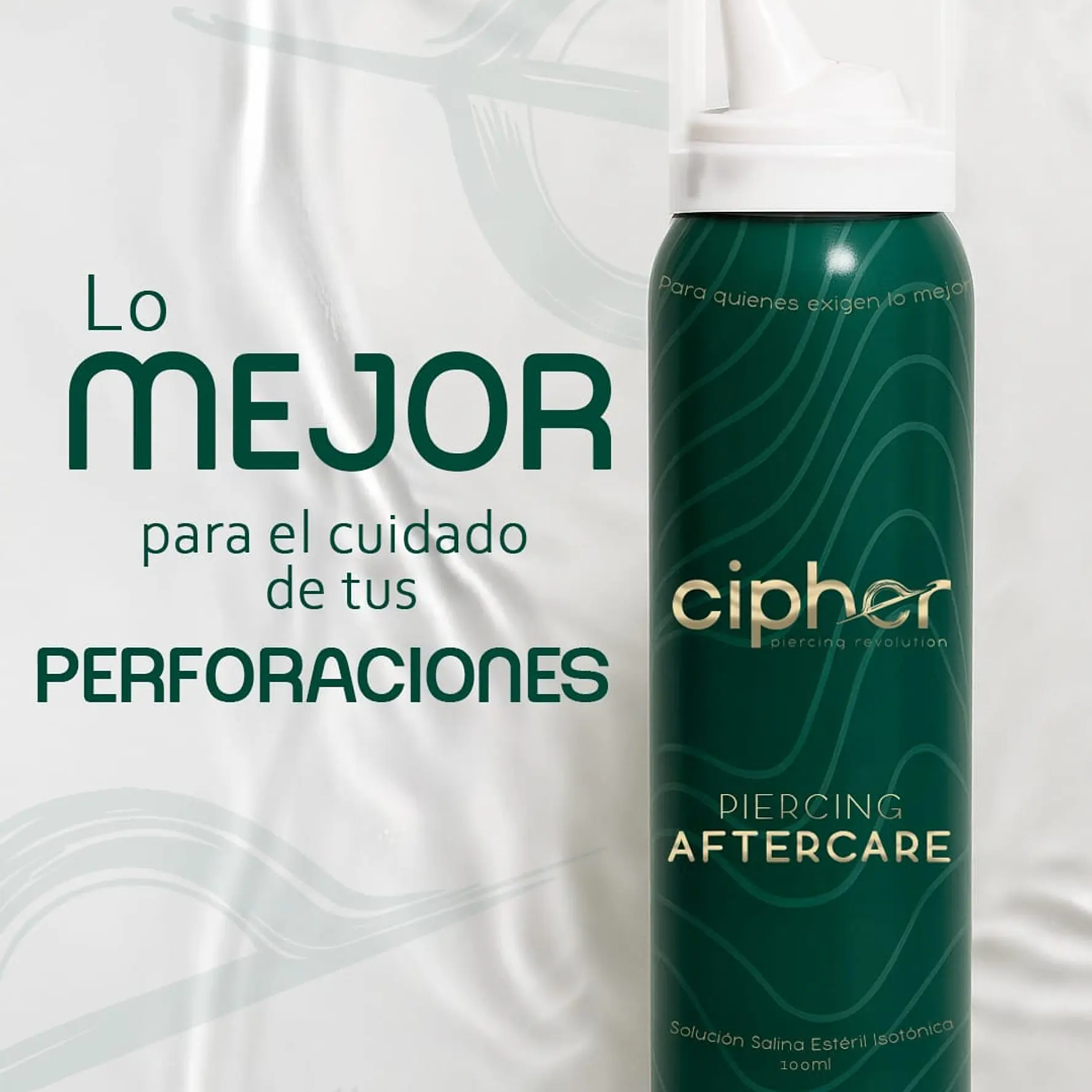 Cipher Piercing Aftercare 100ml – Solución Salina Estéril Isotónica 1