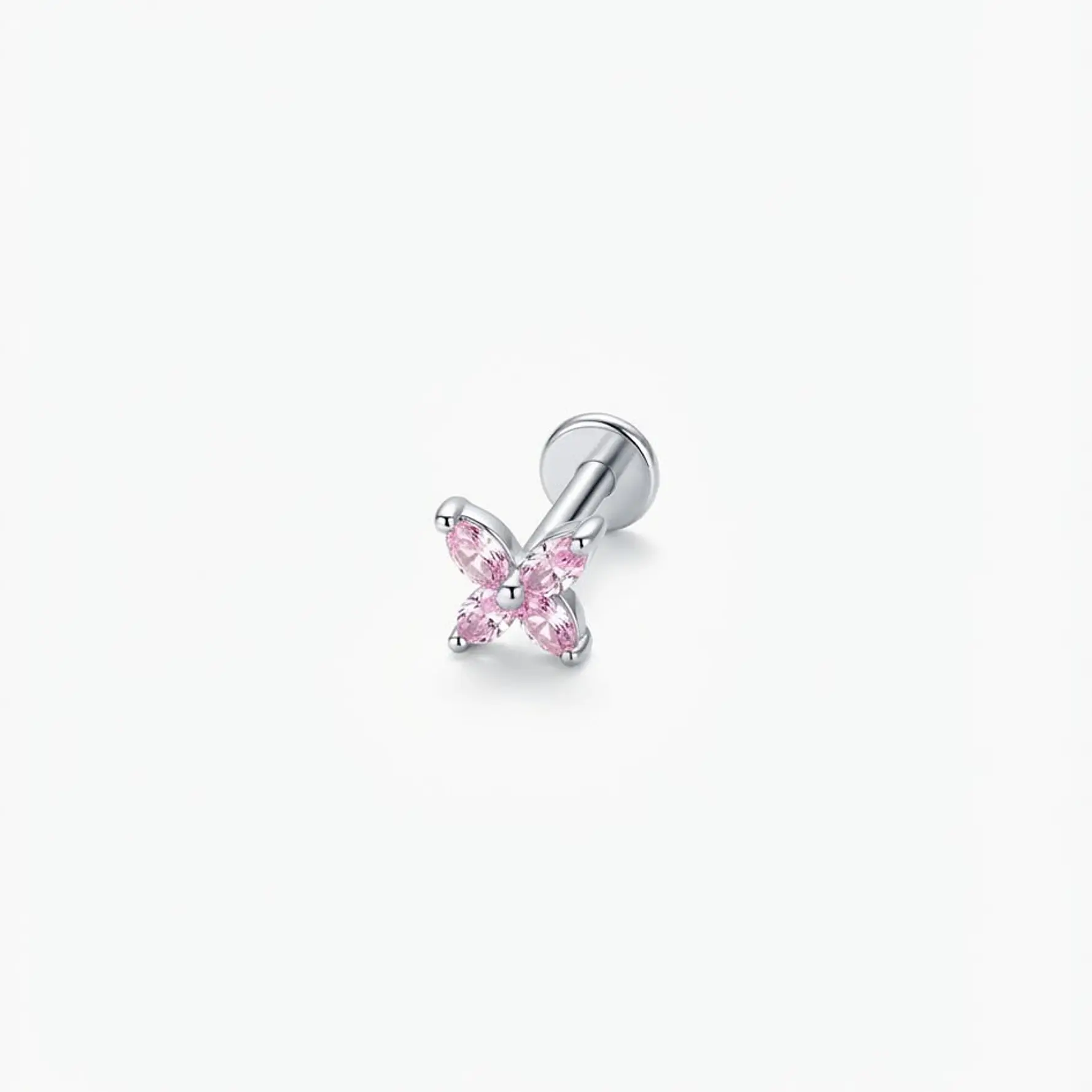 LABRET MARIPOSA PLATEADA