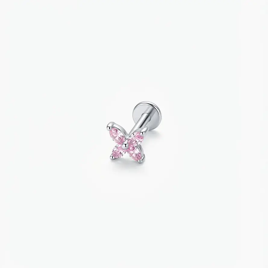 LABRET MARIPOSA PLATEADA