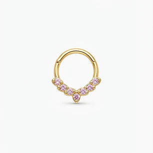 ARGOLLA CIRCONES ROSA - ACERO 316L