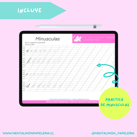 Guía para practica digital de caligrafía copperplate