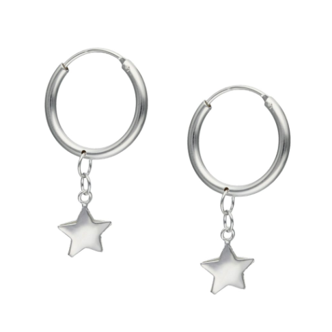 Aro Largo plata 925 forma de estrella