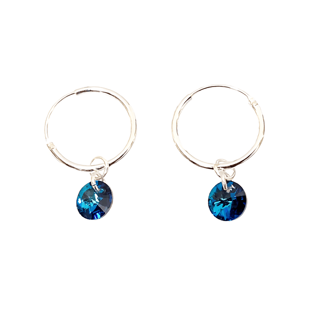 AROS PLATA 925 CRISTAL SWAROVSKI AZUL