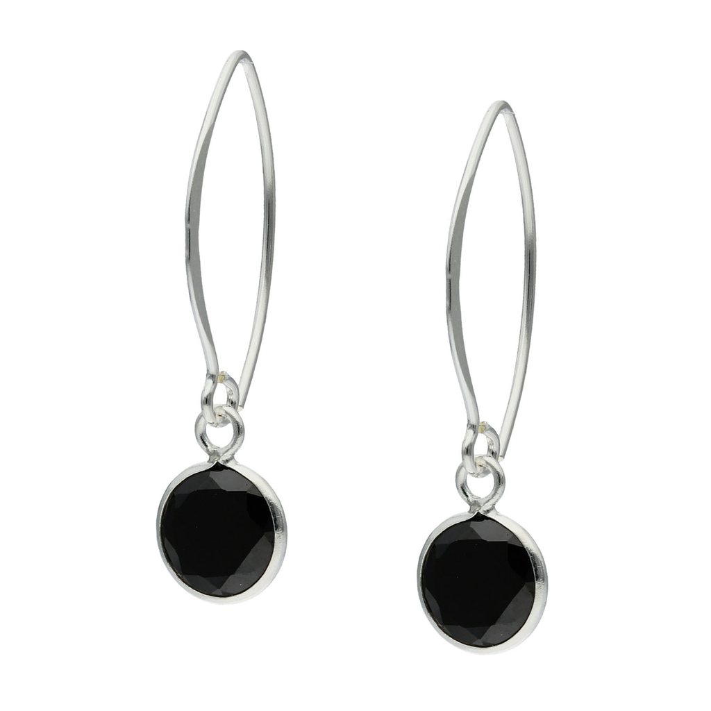 Aros "Protección y Fuerza Interior" Mano de Fátima con Ónix Negro. PLATA 925