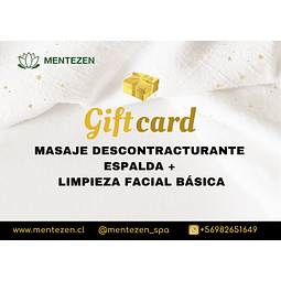 GIFT CARD - MASAJE DESCONTRACTURANTE ESPALDA + LIMPIEZA FACIAL