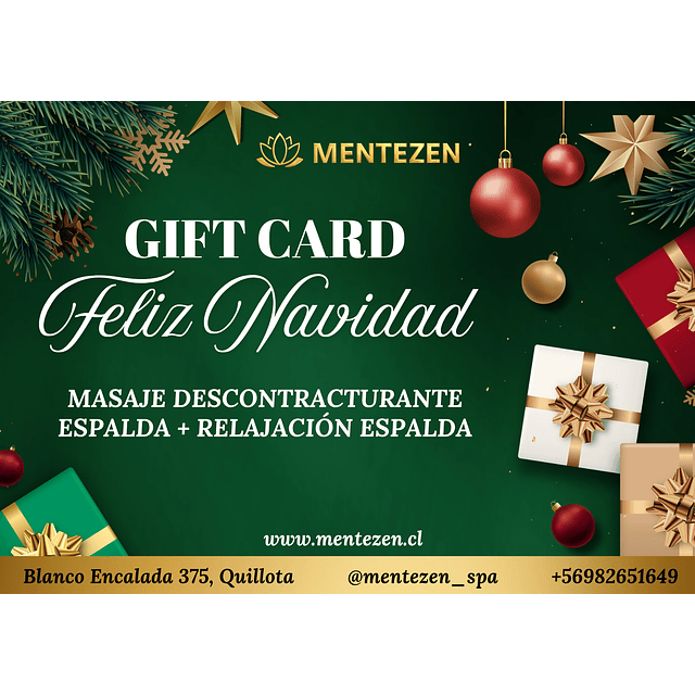 GIFT CARD - MASAJE DESCONTRACTURANTE + RELAJACIÓN
