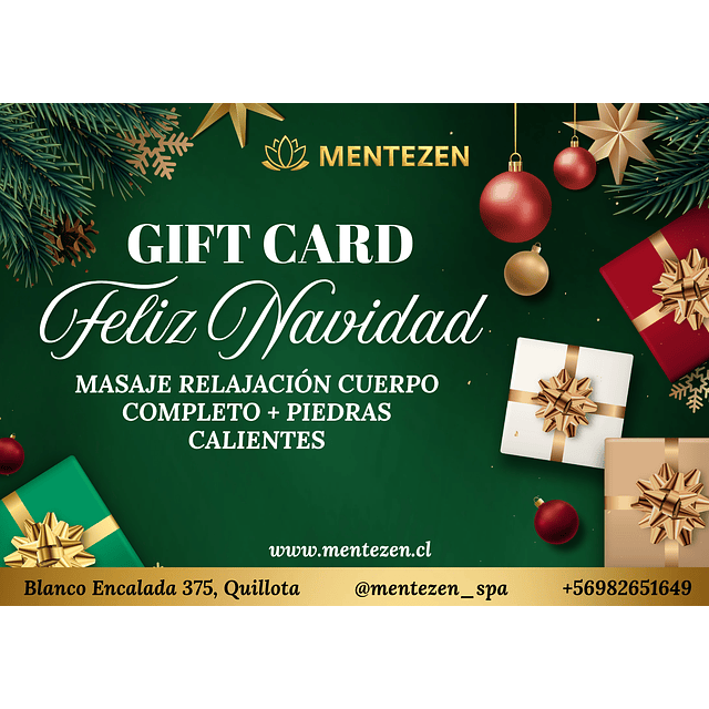 GIFT CARD - MASAJE CUERPO COMPLETO + PIEDRAS CALIENTES