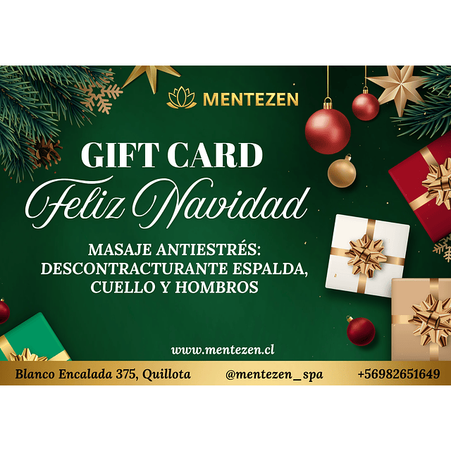 GIFT CARD - MASAJE DESCONTRACTURANTE ESPALDA CUELLO Y HOMBROS