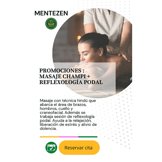 PROMO MASAJE CHAMPI + REFLEXOLOGÍA PODAL