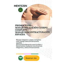 PROMO MASAJE CUERPO COMPLETO + DESCONTRACTURANTE