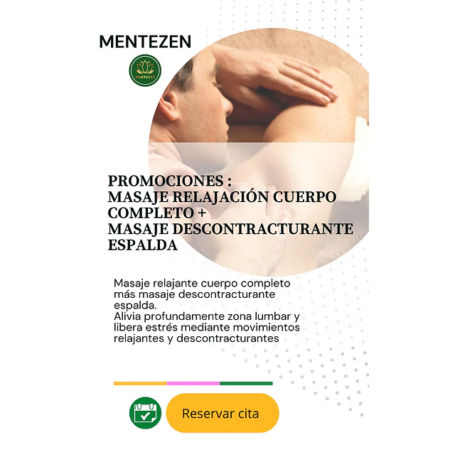 PROMO MASAJE CUERPO COMPLETO + DESCONTRACTURANTE