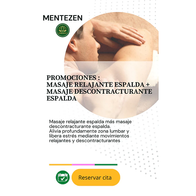 PROMO MASAJE ESPALDA + DESCONTRACTURANTE