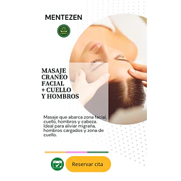 MASAJE CRÁNEO FACIAL + CUELLO Y HOMBROS