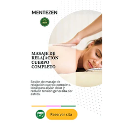 MASAJE RELAJACIÓN CUERPO COMPLETO