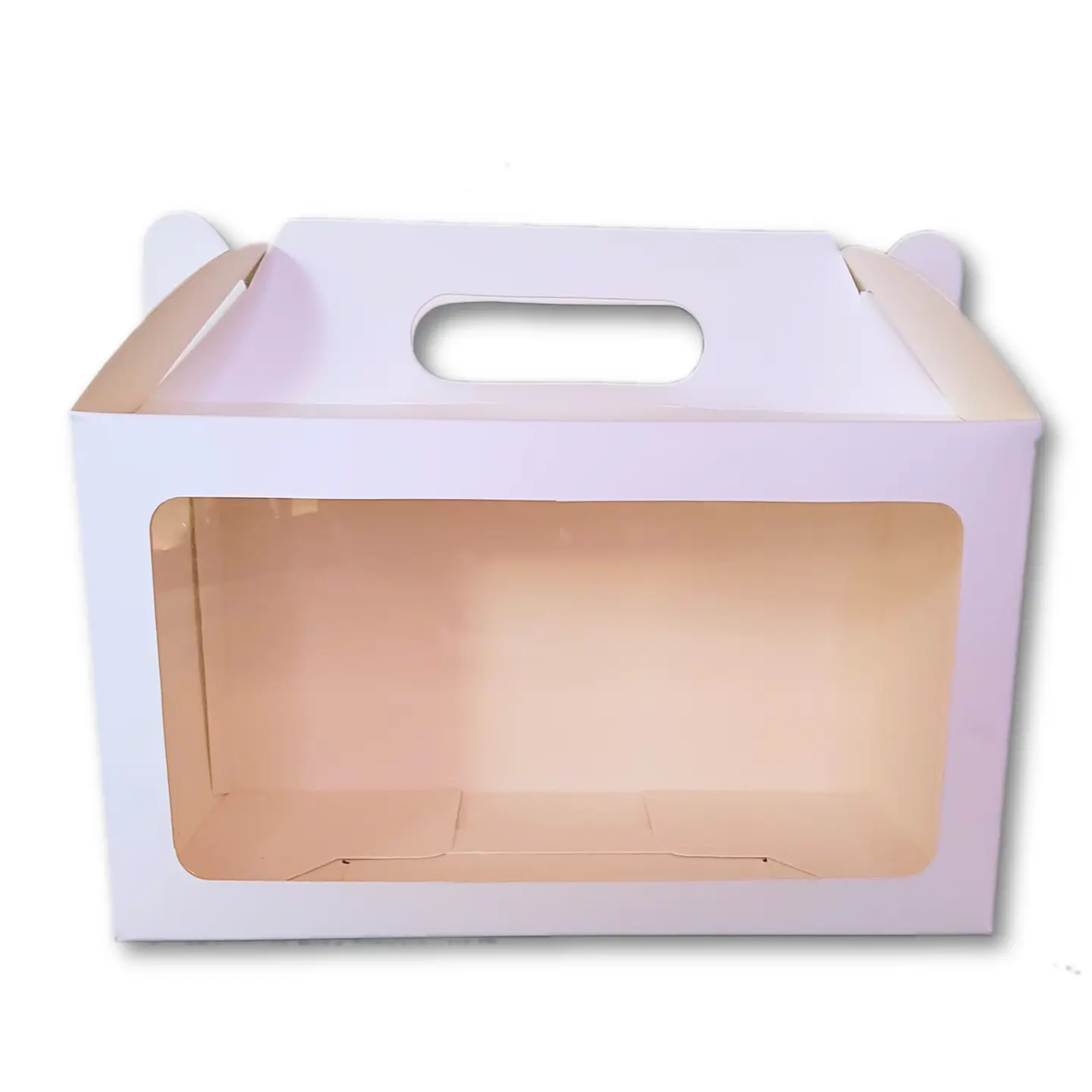 caja con asas y visor 25x13x14cm cartulina 1