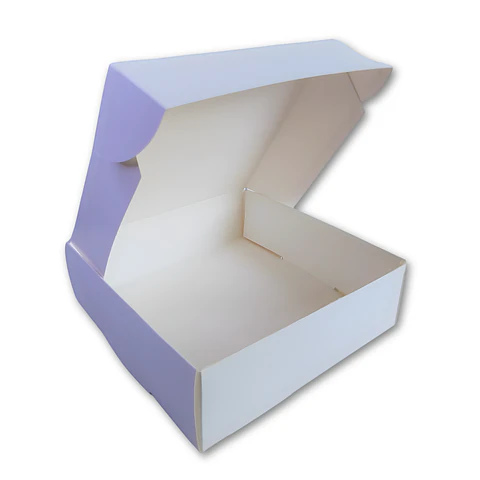 caja autoarmable blanca 20x20x6 cm cartulina und