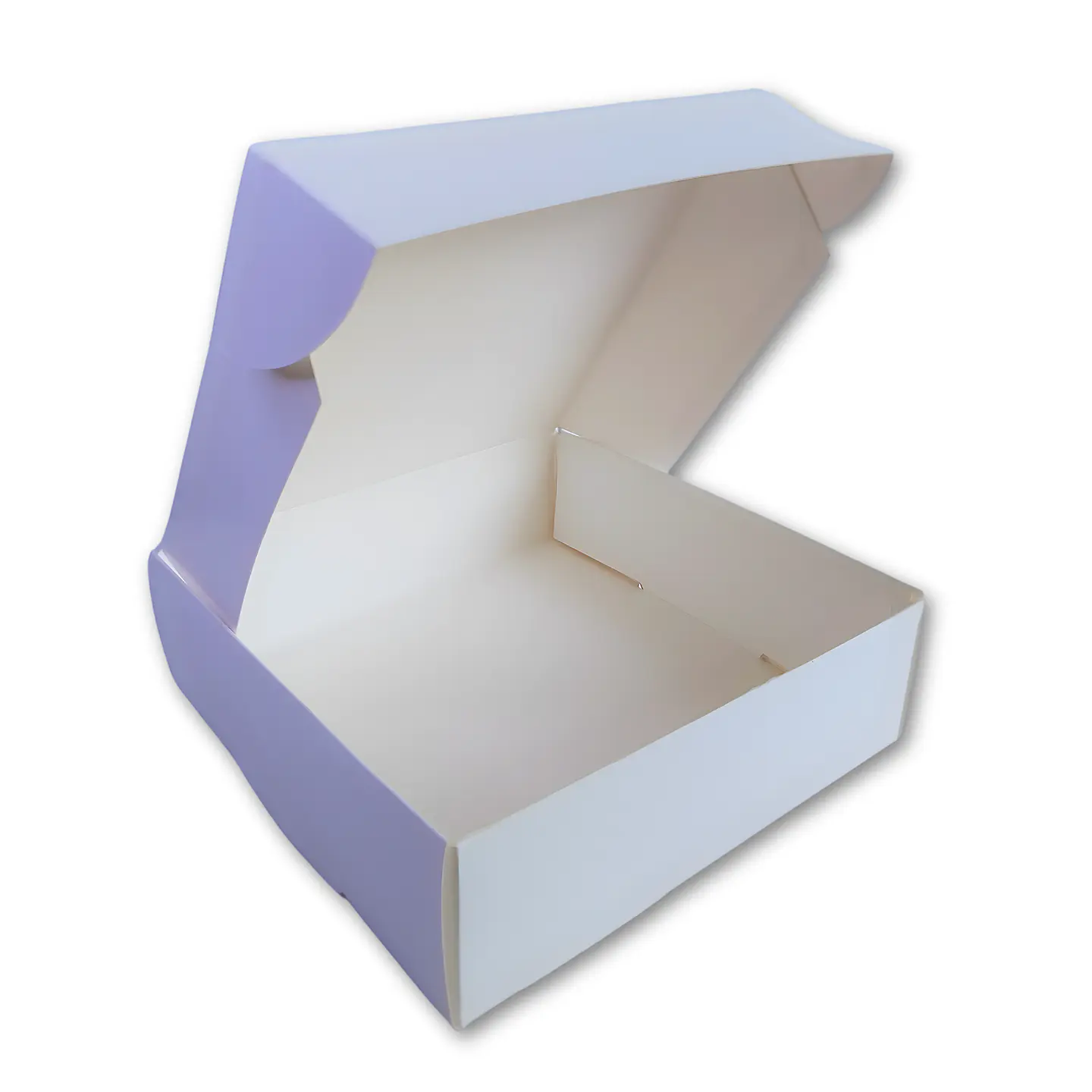 caja autoarmable blanca 20x20x6 cm cartulina und 1