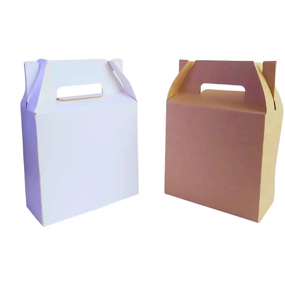 Caja con Asas cartulina blanca medida 17x8x17 cm und 1