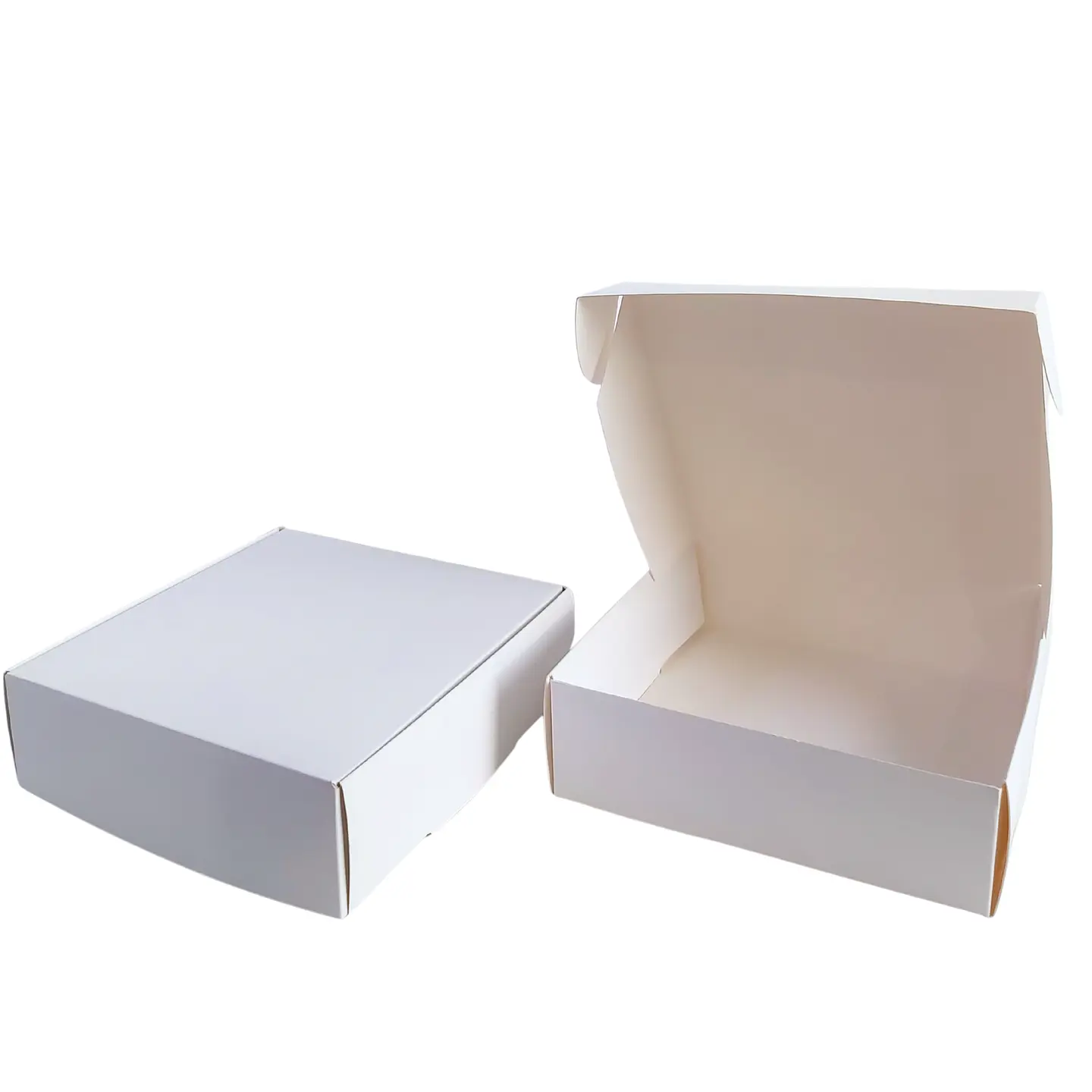 caja autoarmable blanca 20x20x6 cm cartulina und 3