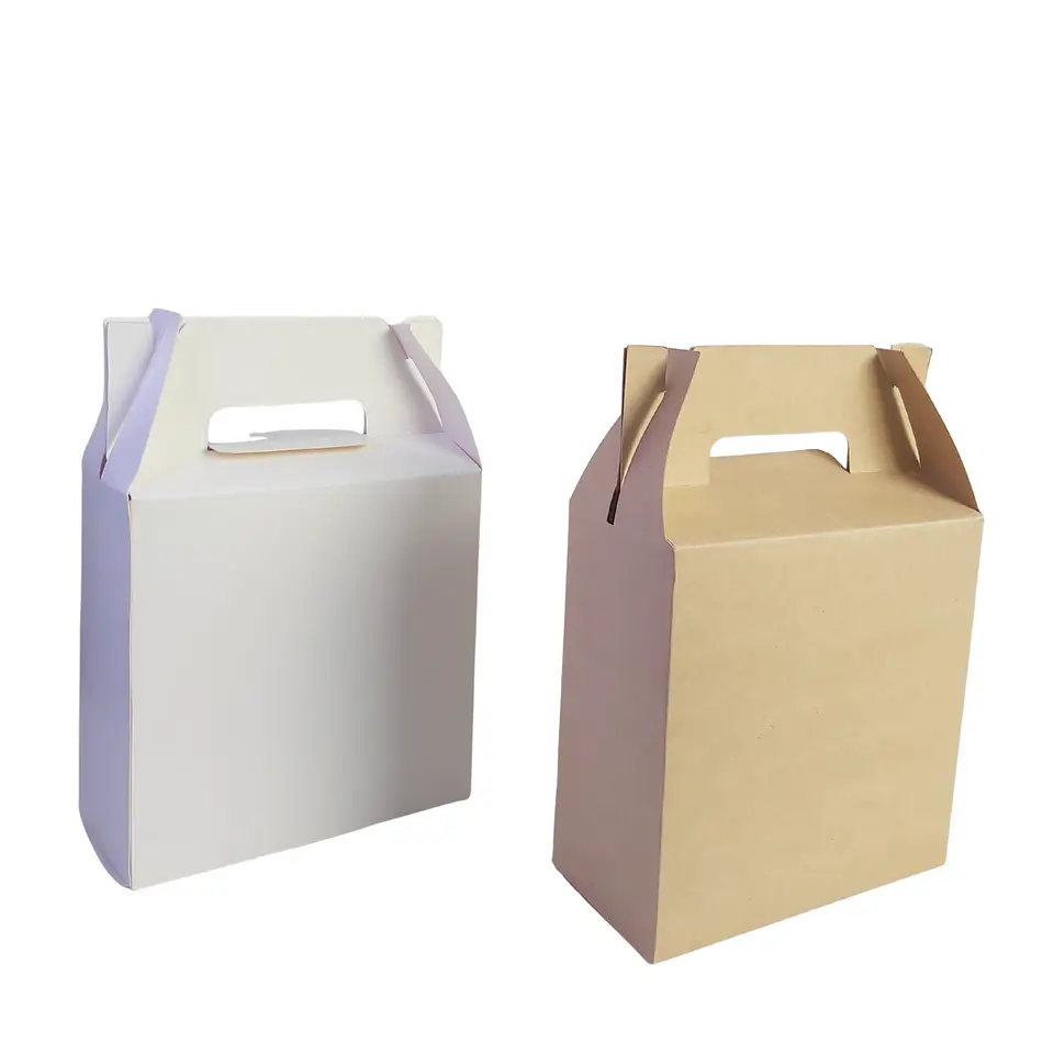 Caja con Asas cartulina blanca medida 17x8x17 cm und 2