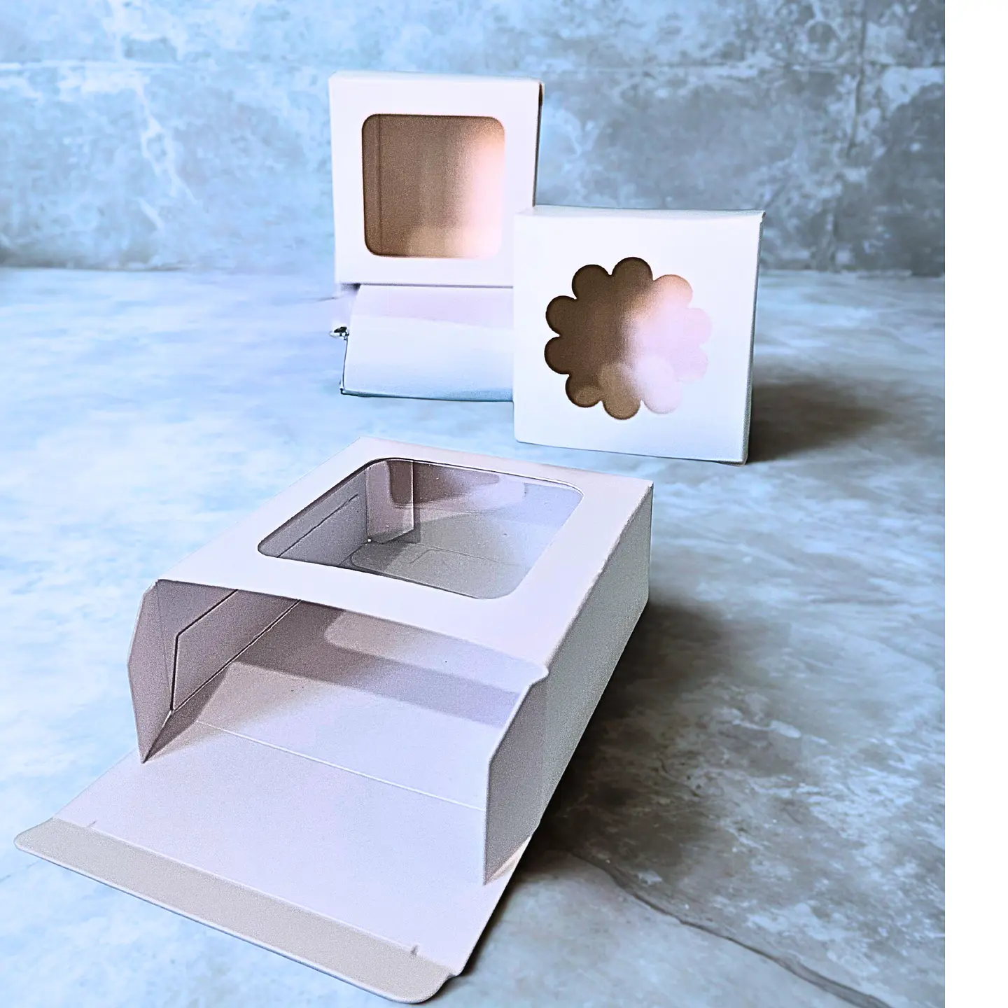 caja 10x10x4 cm con visor 4