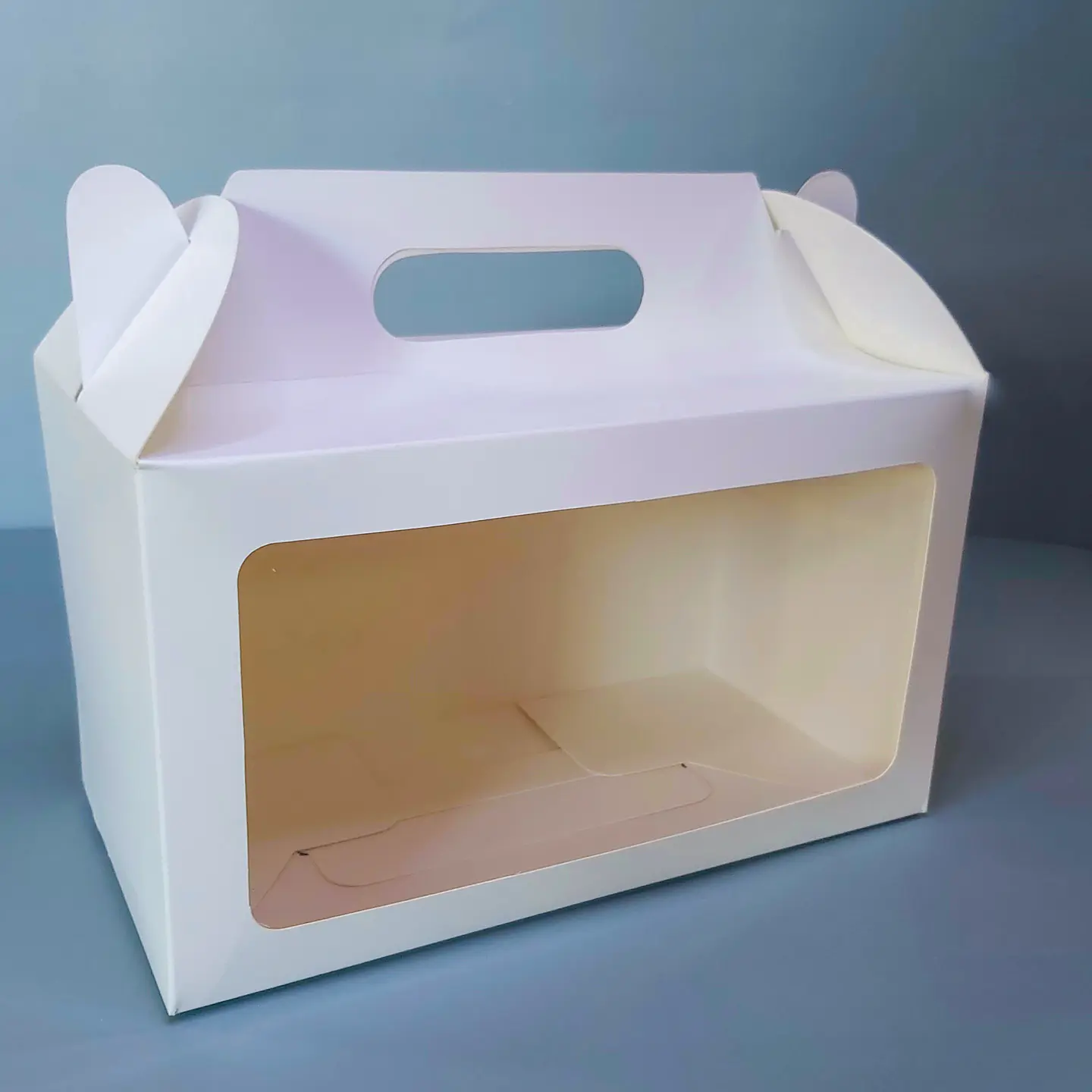 caja con asas y visor 25x13x14cm cartulina 4