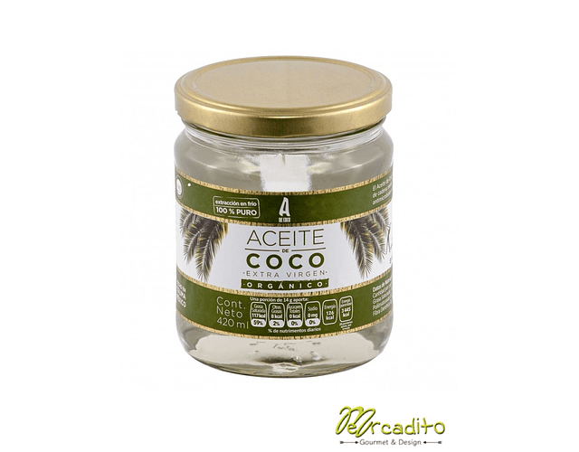 Aceite de Coco extra Virgen Orgánico 384 Gr - A de Coco