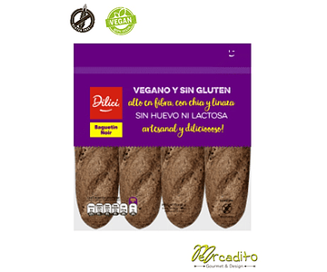Baguetin Noir - Vegano, Sin Gluten, Sin Lactosa
