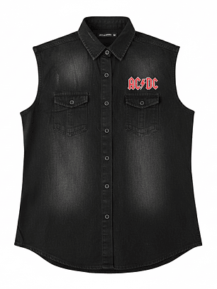 CAMISA  SIN MANGA  AC/DC NEGRA