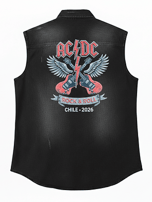 CAMISA  SIN MANGA  AC/DC NEGRA