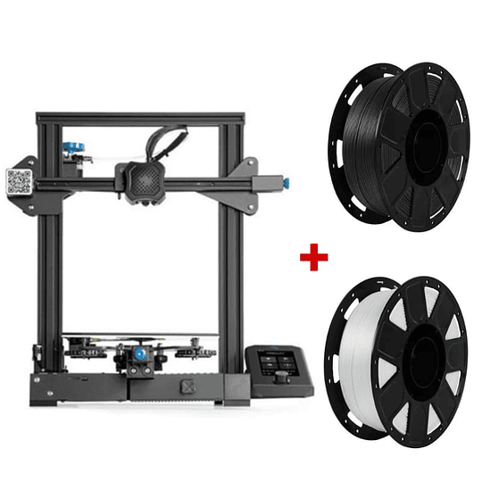 Ender 3 V2 Creality + 2 Filamentos PLA Blanco y Negro Ender | Impresora 3D | Alta Precisión