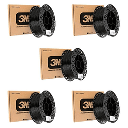 Pack 5 x Filamentos PETG Negro 750gr 3N3 | Filamentos