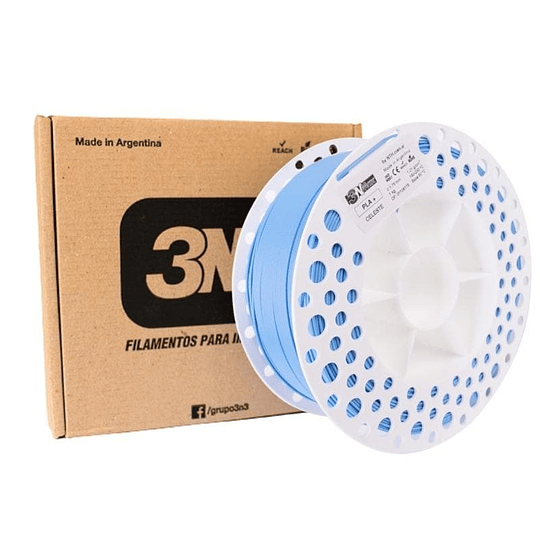 Filamento PLA+ Celeste 1kg 3N3 | Filamentos