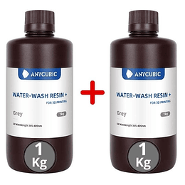 Pack 2 x Resina Lavable al Agua Gris para Impresoras 3D 1000g Anycubic | Resinas