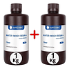 Pack 2 x Resina Lavable al Agua Transparente para Impresoras 3D 1000g Anycubic | Resinas