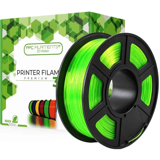 Filamento PETG Verde Transparente 1kg Ppc Filaments | Filamentos