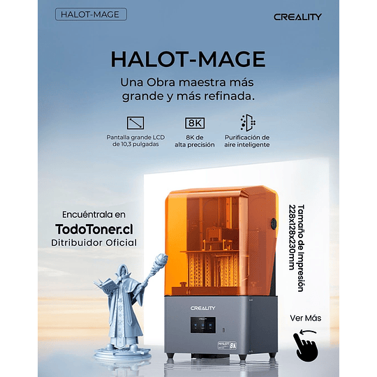 Halot Mage CL-103L 8K Creality | Tamaño Imp 228X128X230mm | Impresora 3D Resina