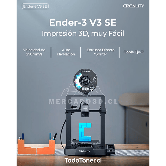 Ender-3 V3 SE Creality + 2 Filamentos PLA Ender | Impresora 3D | Alta Precisión