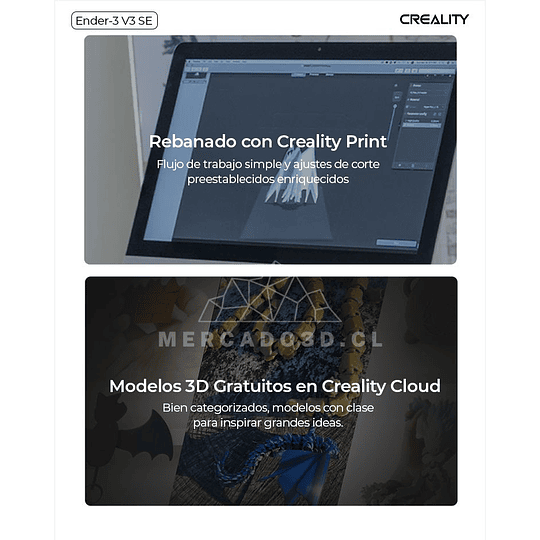 Ender-3 V3 SE Creality + 2 Filamentos PLA Ender | Impresora 3D | Alta Precisión