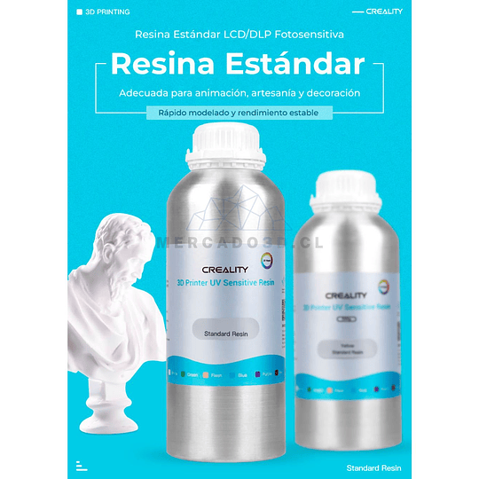 RESINA BLANCA PARA IMPRESORAS 3D 500g CREALITY | RESINA