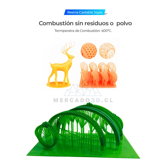 RESINA CASTABLE JOYA VERDE PARA IMPRESORAS 3D 500g CREALITY | RESINA